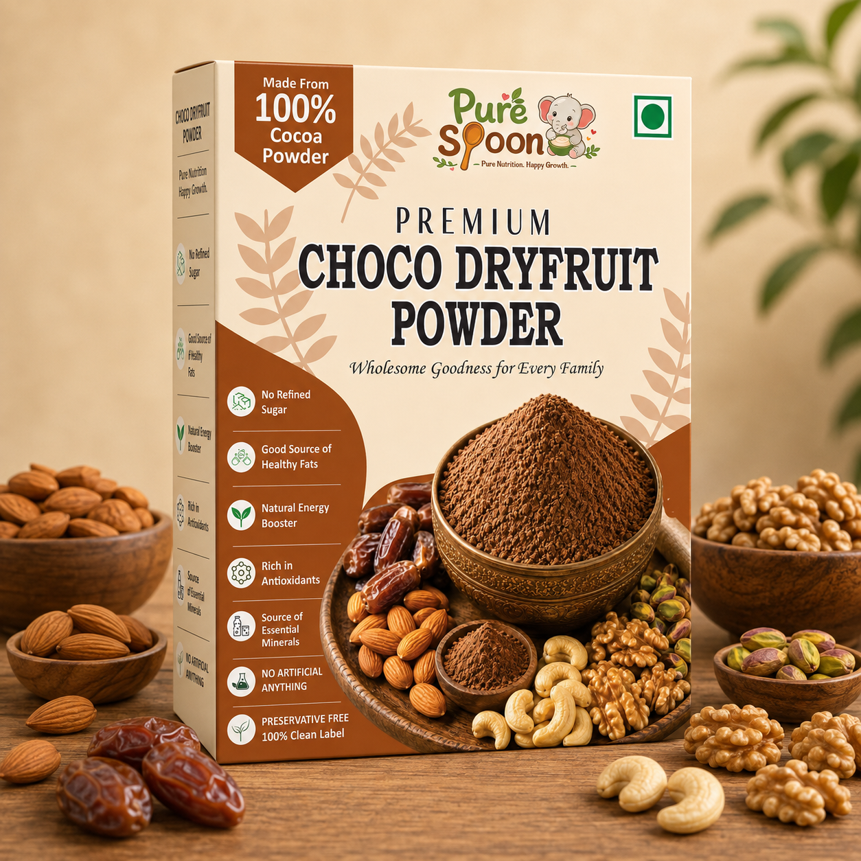 Choco Dryfruit Powder